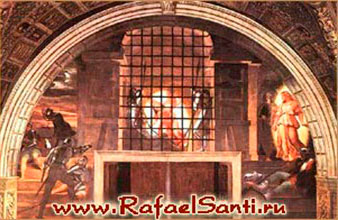 Освобождение Св. Петра из темницы. Рафаель. 1514. Фреска. Ватикан.